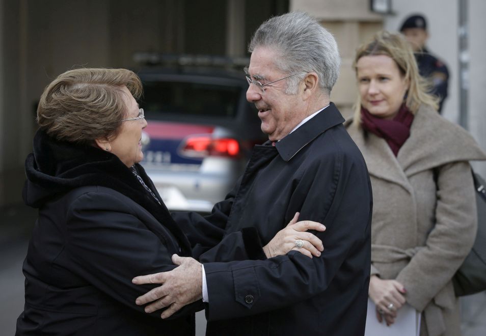 Staatsbesuch Michelle Bachelet, Heinz Fischer, Dolmetscherin Dagmar Jenner, Dolmetschen in Wien
